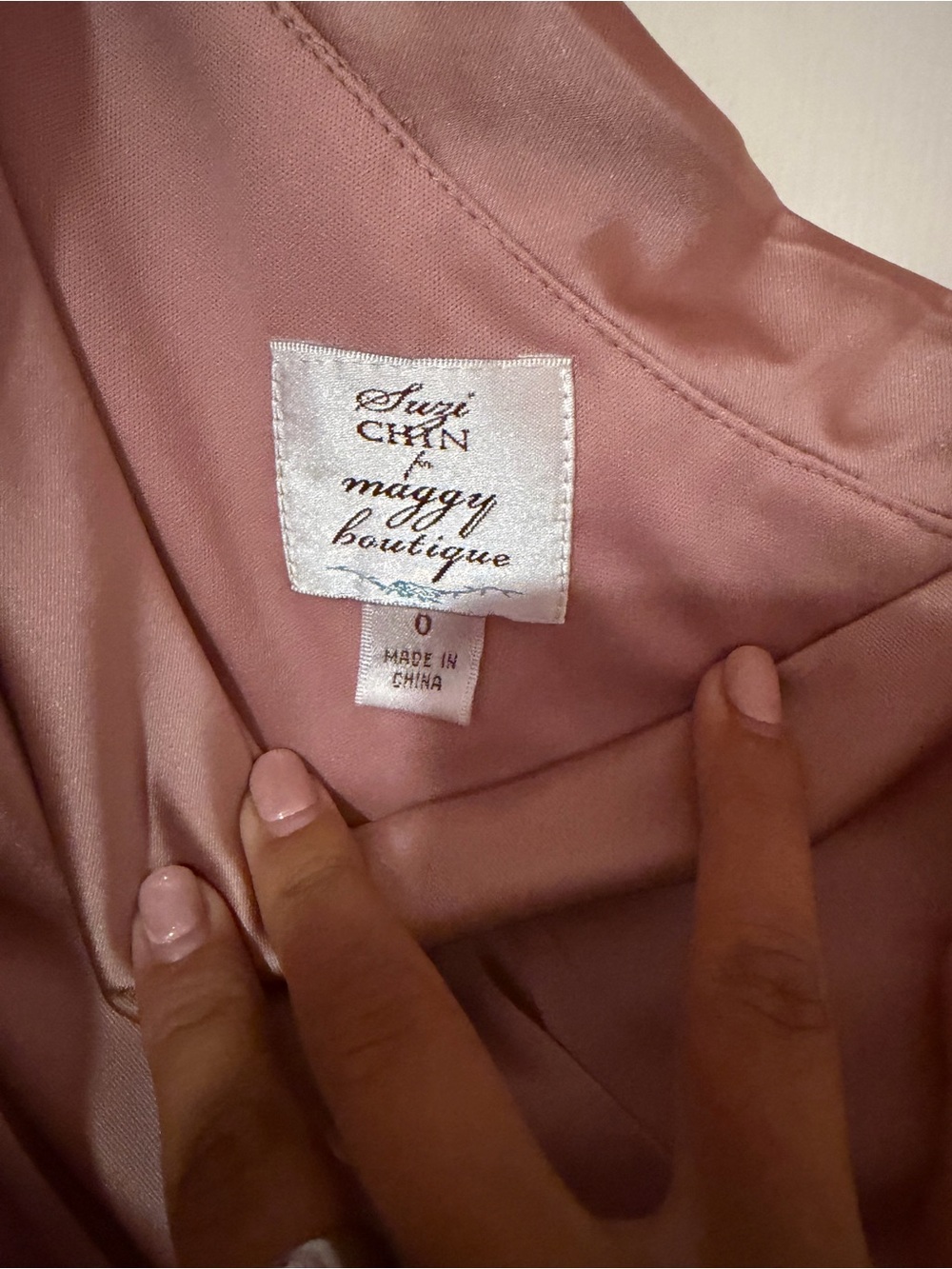Suzi Chin for Maggy Boutique One-Shoulder Satin Dress in Mauve - Picture 3 of 3